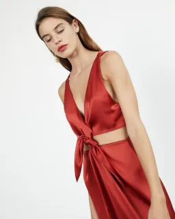 Nanushka Regina Dress Size Red XS/Au 6  for rent on The Volte - image 2