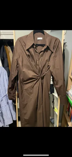 Scanlan Theodore Cotton Wrap Dress Brown Size 8  for rent on The Volte - image 3