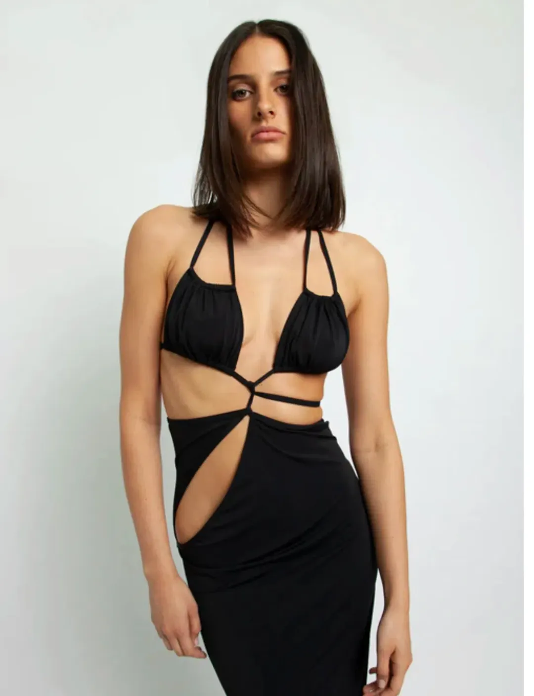 Christopher Esber Displace Dress Black Size 6 / XS for rent on The Volte - main image