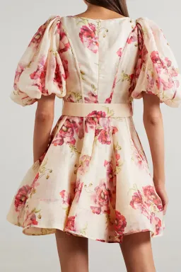 Zimmermann High Tide Puff Sleeve Mini Dress Floral Size 0/AU 8 for rent on The Volte - image 2