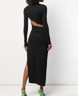 Alexandre Vauthier Cut Out Stretch Jersey Long Dress Black Size 6 for rent on The Volte - image 2