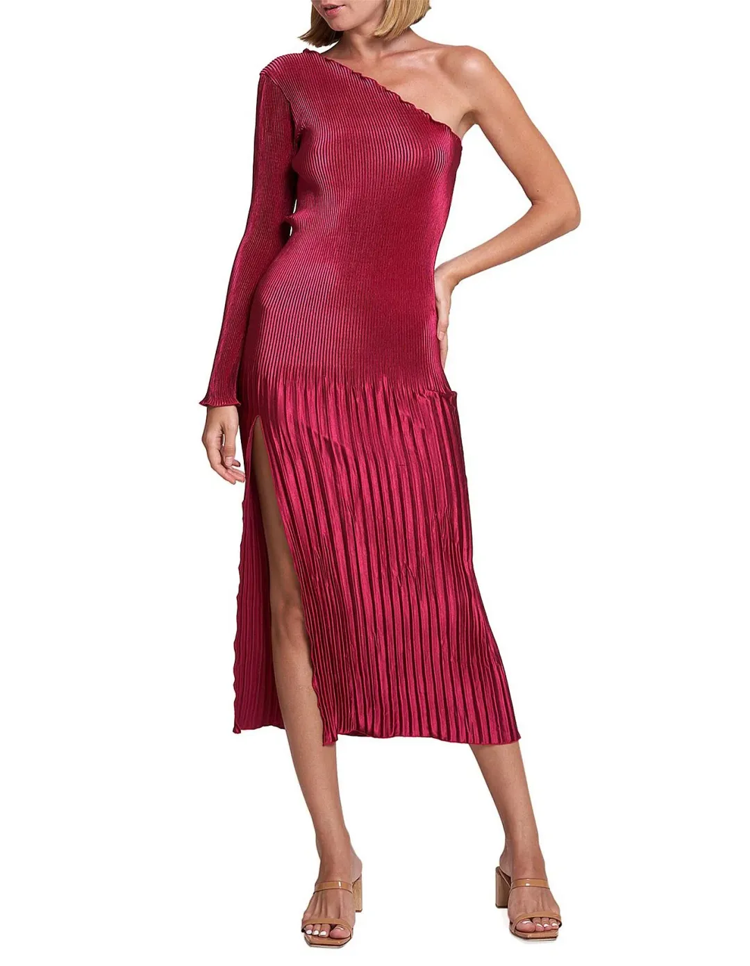 Lidee Soiree Gigi Sleeved Gown in Ruby Red Size 8 / S for rent on The Volte - main image