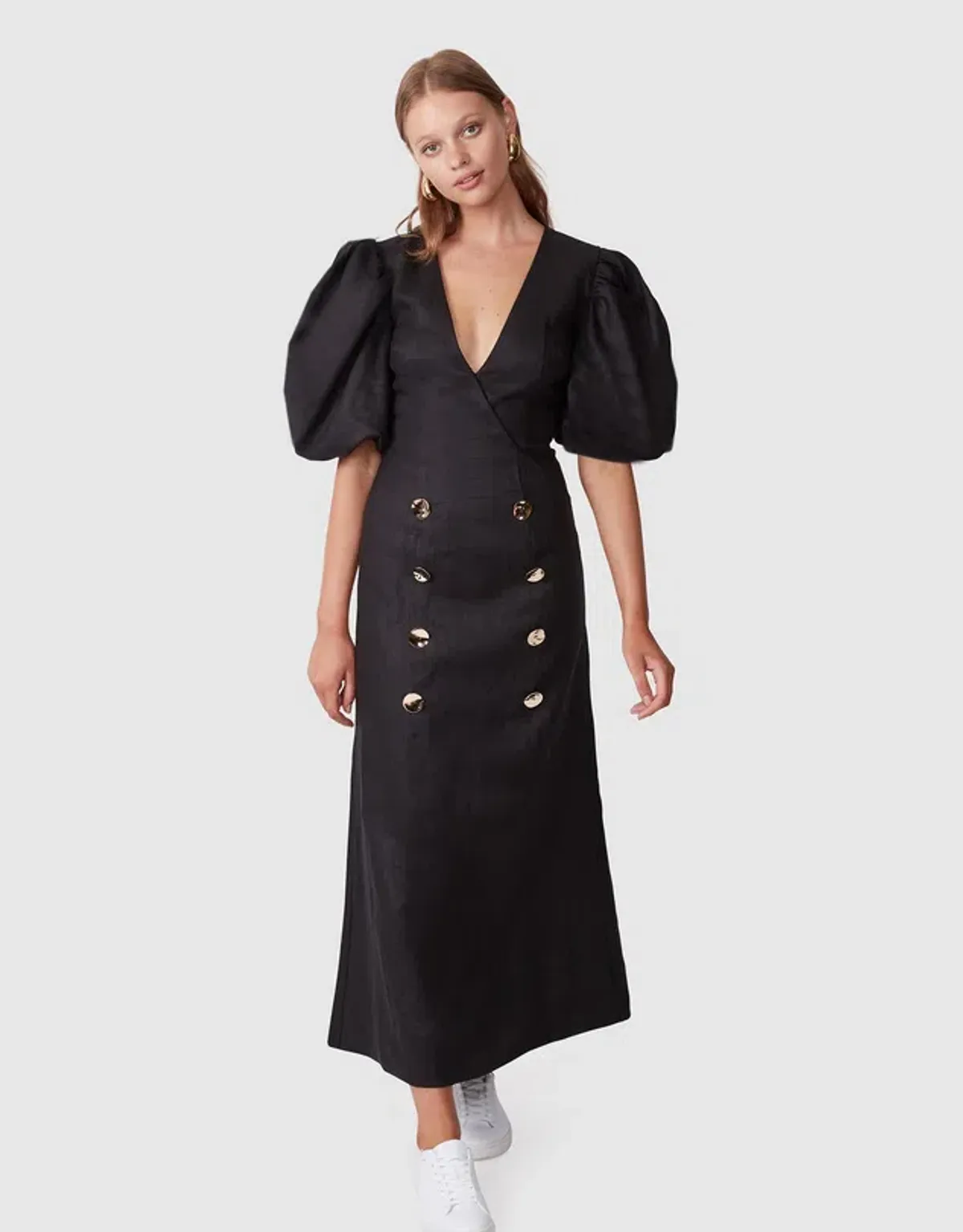 Torannce Floating On A Cloud Black Maxi Dress Black Size 14 for rent on The Volte - main image