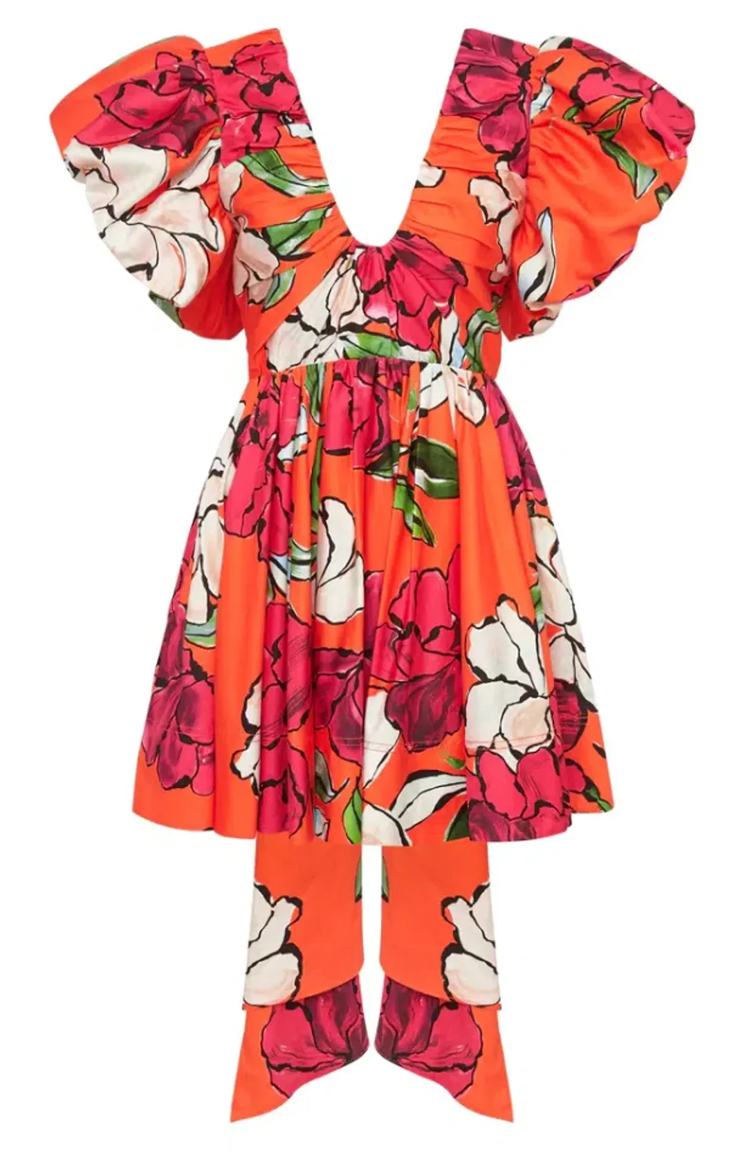 Aje Gretta Bow Back Mini Dress in Vivid Camellia Print Size 12 for rent on The Volte - main image