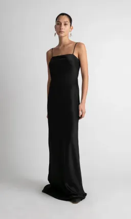 Camilla and Marc Miranda Square Neck Satin Maxi Dress Black Size 6 for rent on The Volte - image 1