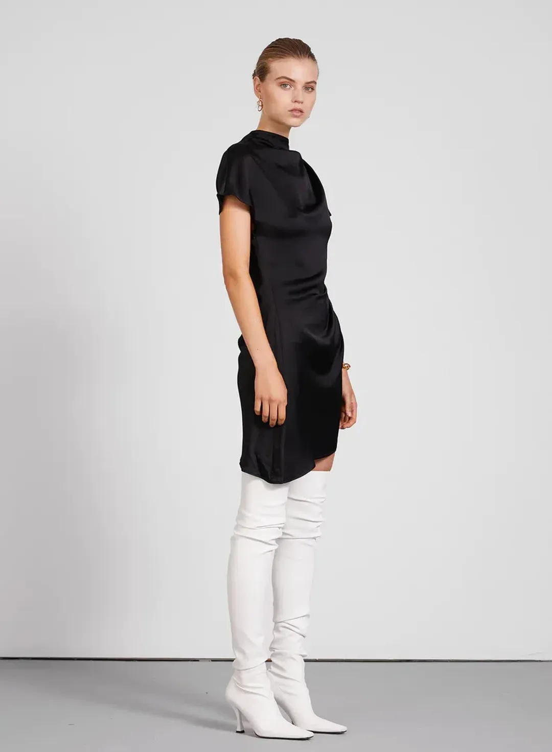Anna Quan Macey Mini Dress Ebony Size 8 for rent on The Volte - main image