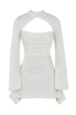 House of CB Toira Draped Corset Mini Dress White Size 8 for rent on The Volte - image 5