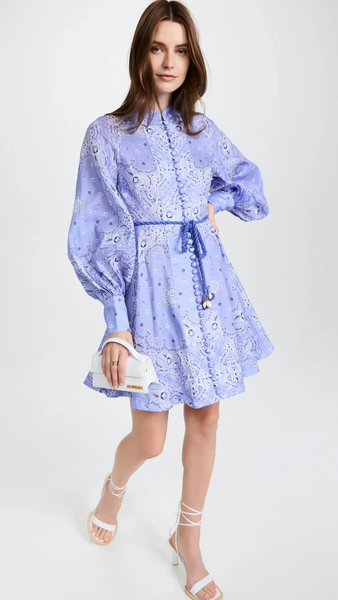Zimmerman Violet Button Up Mini Dress in Cornflower Bandana Print Size 1 / Au 10 for rent on The Volte - main image