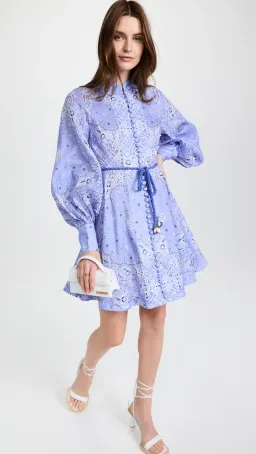 Zimmerman Violet Button Up Mini Dress in Cornflower Bandana Print Size 1 / Au 10 for rent on The Volte - image 4