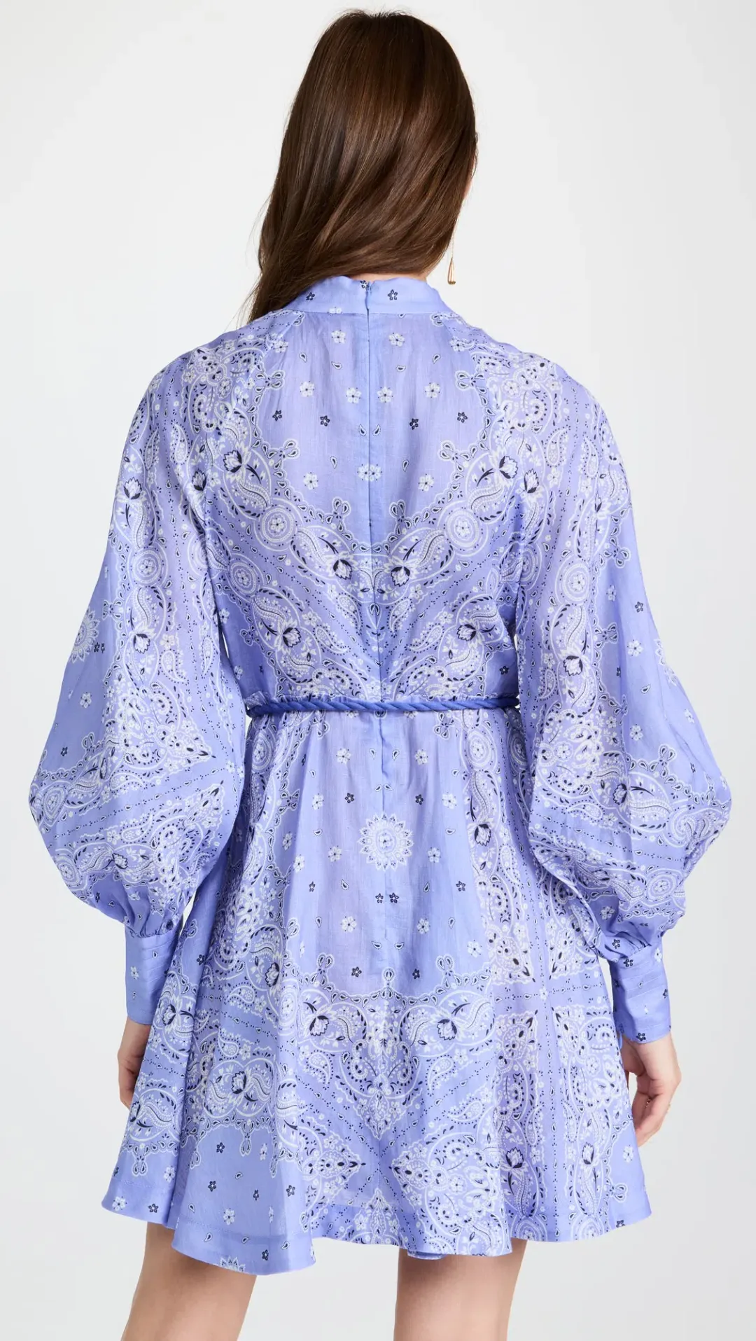 Zimmerman Violet Button Up Mini Dress in Cornflower Bandana Print Size 1 / Au 10 for rent on The Volte - main image