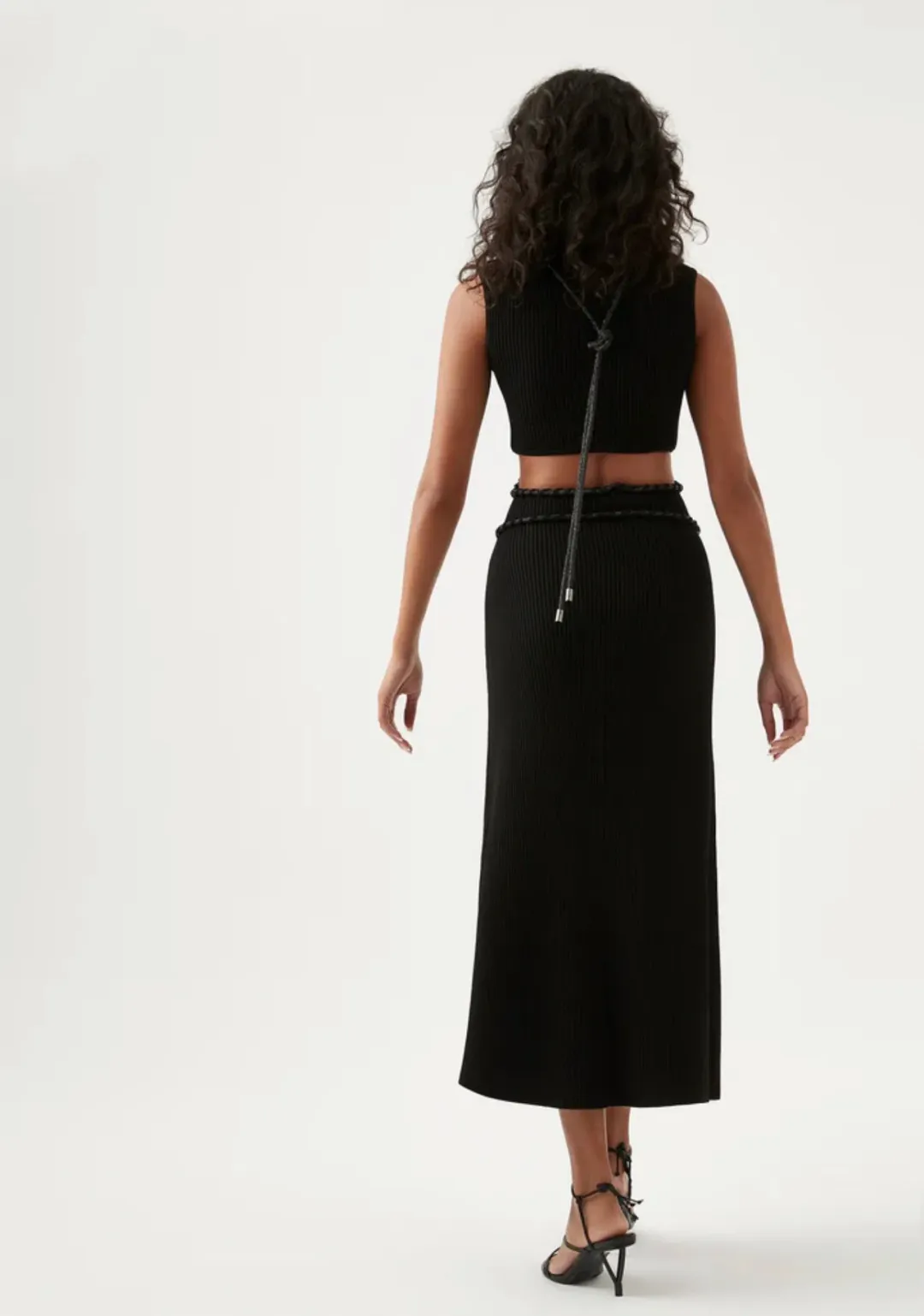 AJE Arp Cut Out Midi Dress Black Size S / Au 8 for rent on The Volte - main image