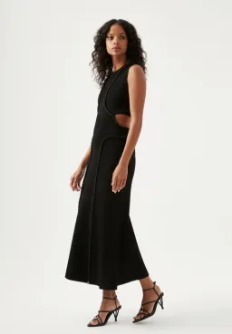 AJE Arp Cut Out Midi Dress Black Size S / Au 8 for rent on The Volte - image 2