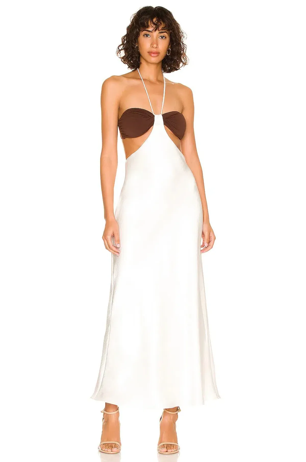 Bec & Bridge Nadia Cut Out Dress Chocolate/Ivory Size 6  for rent on The Volte - main image