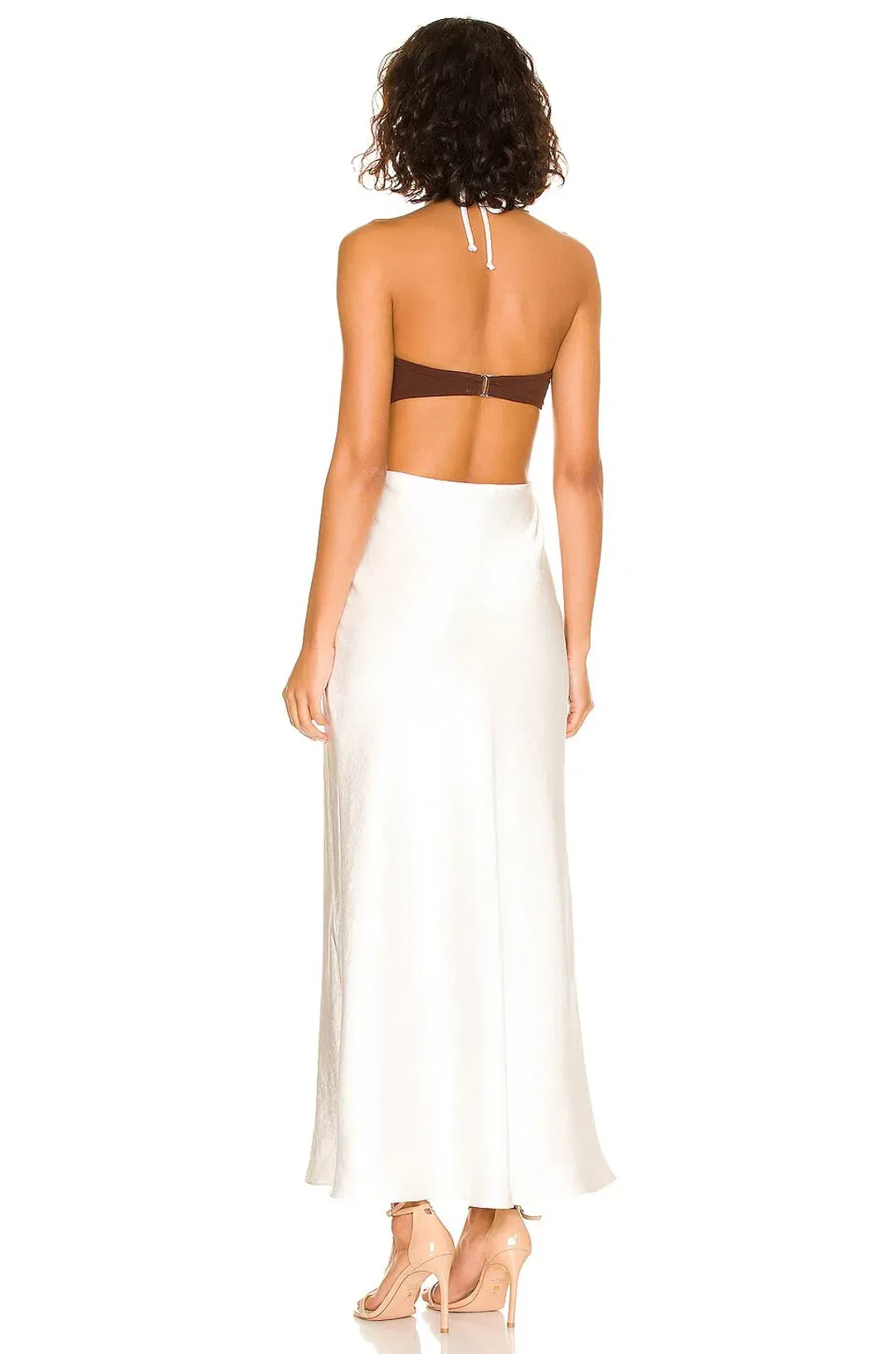 Bec & Bridge Nadia Cut Out Dress Chocolate/Ivory Size 6  for rent on The Volte - main image