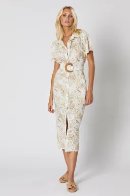 Winona Brigitte Button Dress Embroidered Lace Print Size 6 for rent on The Volte - image 1