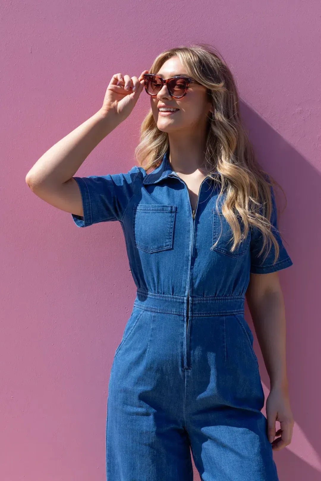 Frock Me Out Denim Freestyler Jumpsuit Vintage Wash Size 18 for rent on The Volte - main image