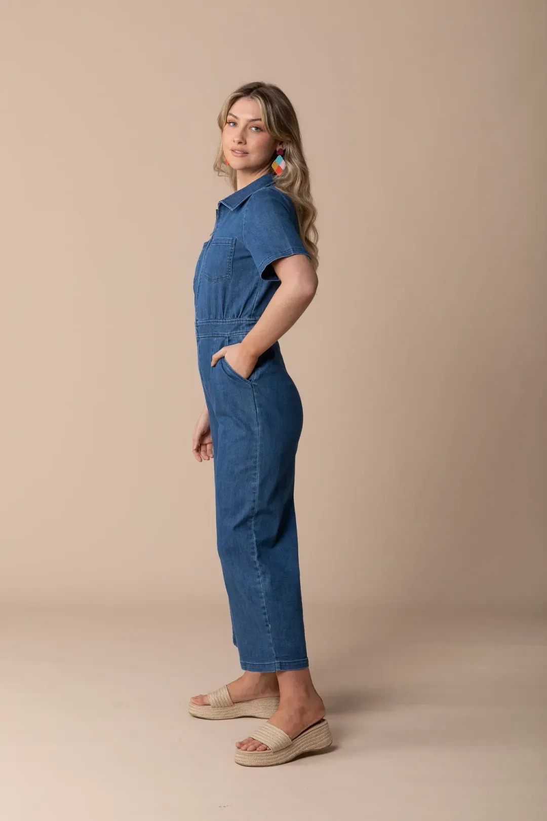 Frock Me Out Denim Freestyler Jumpsuit Vintage Wash Size 18 for rent on The Volte - main image