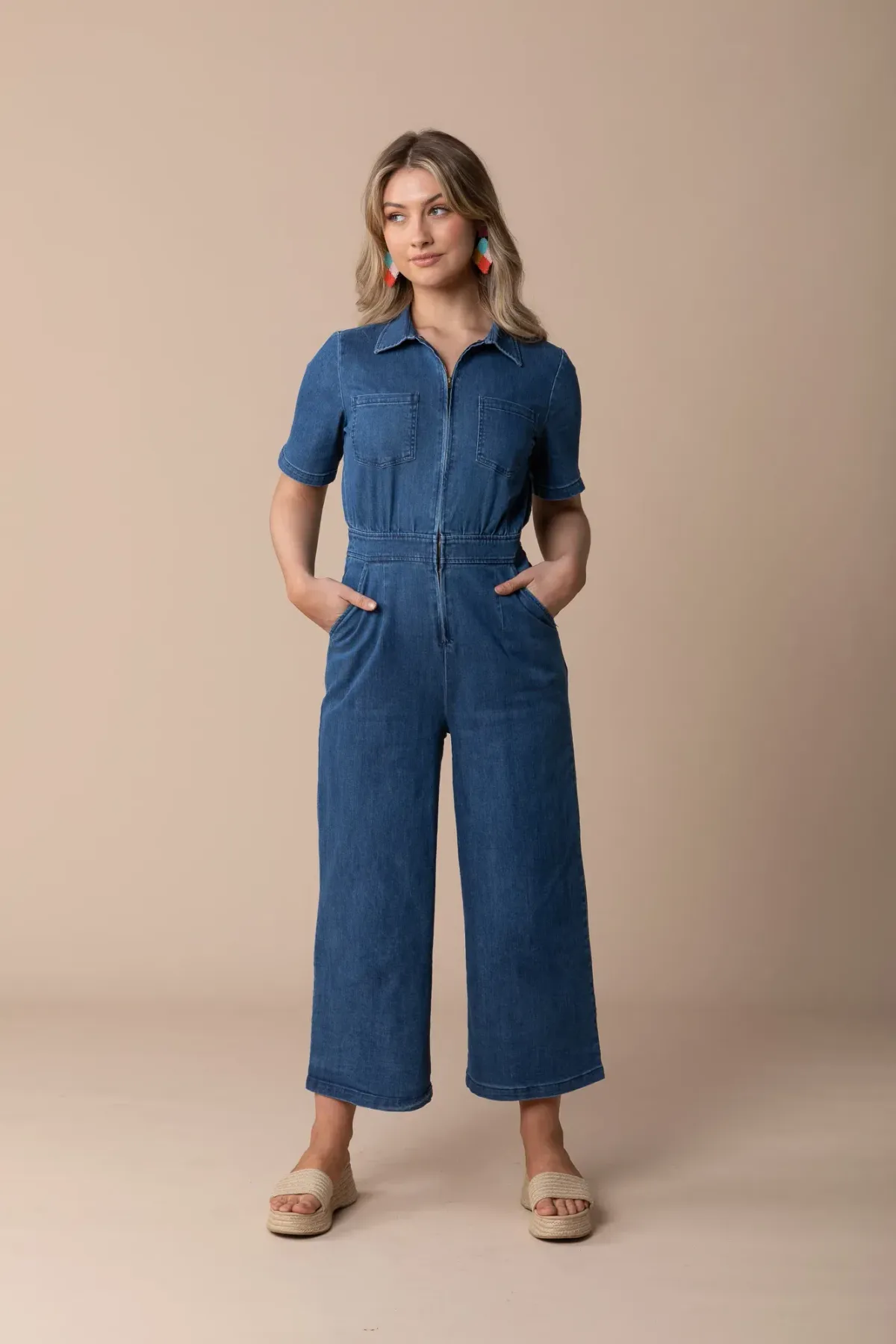 Frock Me Out Denim Freestyler Jumpsuit Vintage Wash Size 18 for rent on The Volte - main image