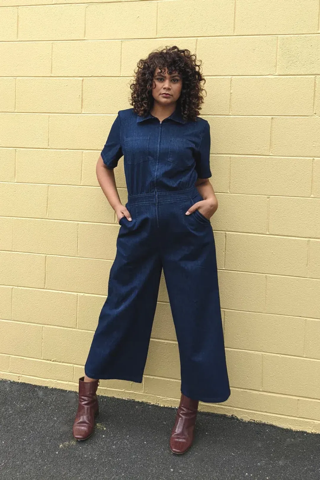 Frock Me Out Denim Freestyler Jumpsuit Dark Indigo Size 18 for rent on The Volte - main image