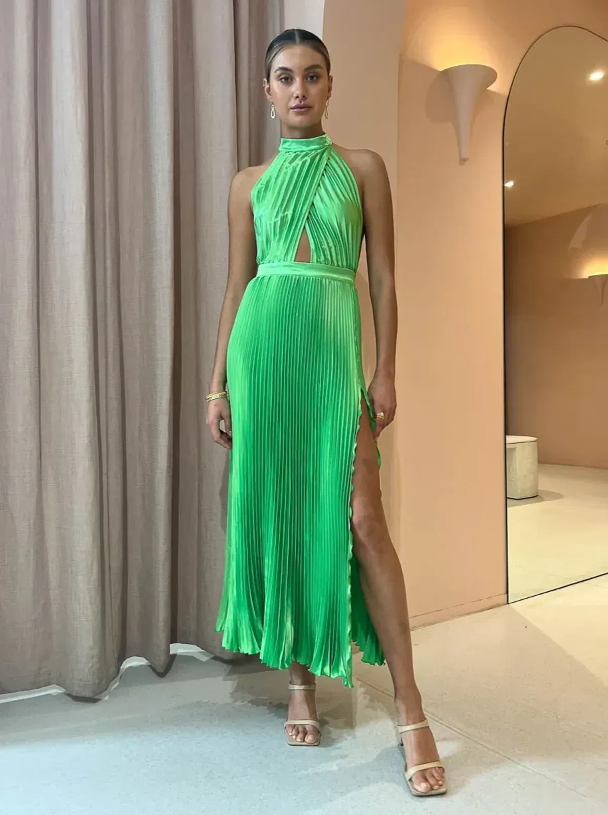 L'Idee Renaissance Dress Neon Lime Size AU 8 for rent on The Volte - main image