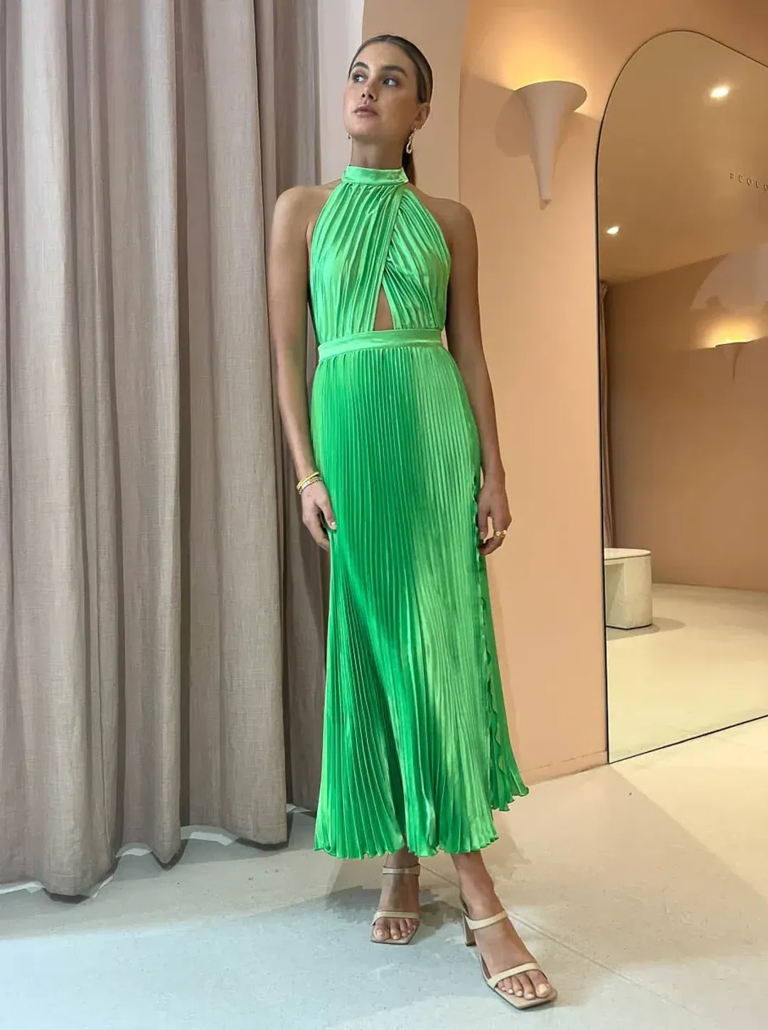 L'Idee Renaissance Dress Neon Lime Size AU 8 for rent on The Volte - main image