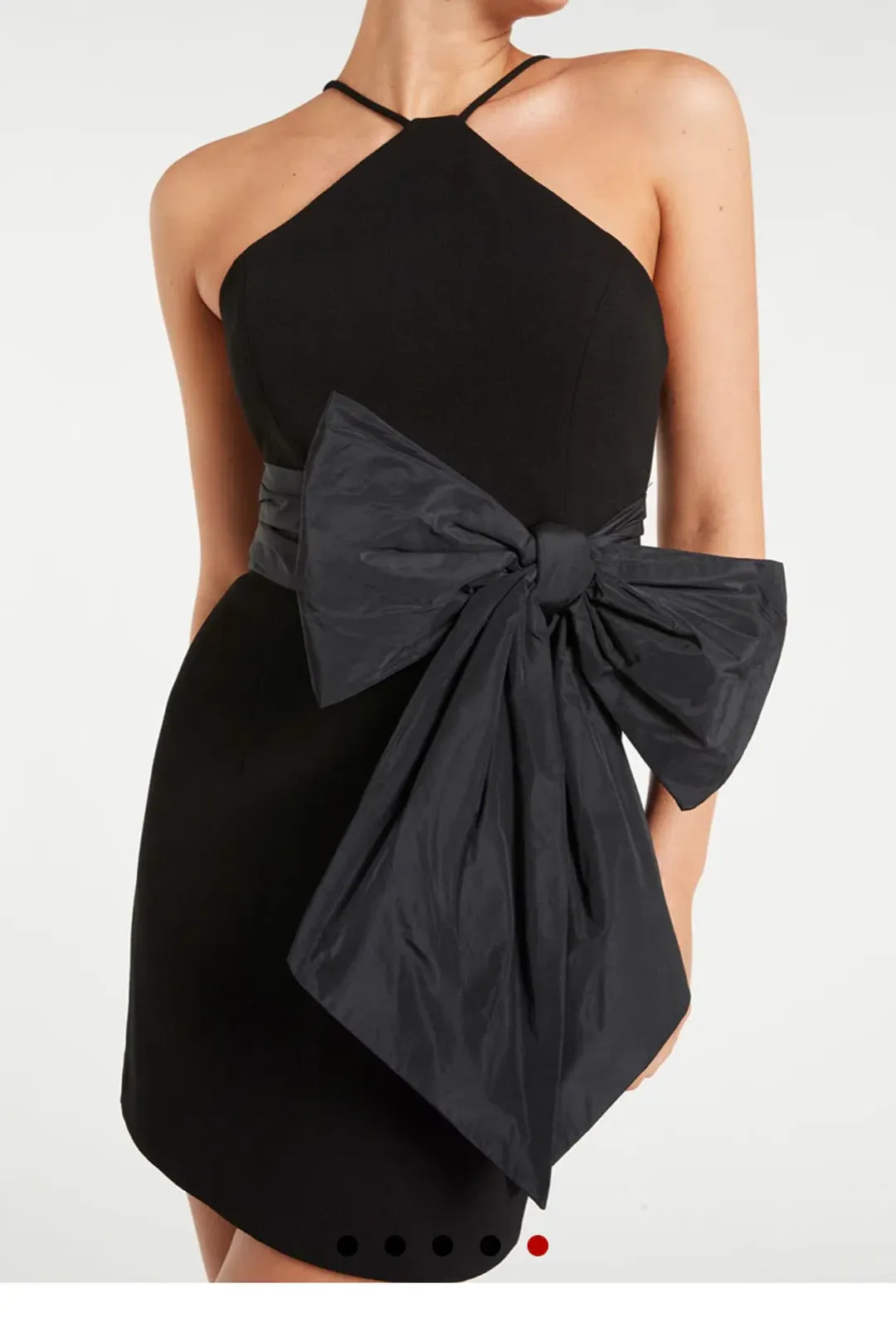 Rebecca Vallance Grace Bow Mini Dress Black Size 10 for rent on The Volte - main image