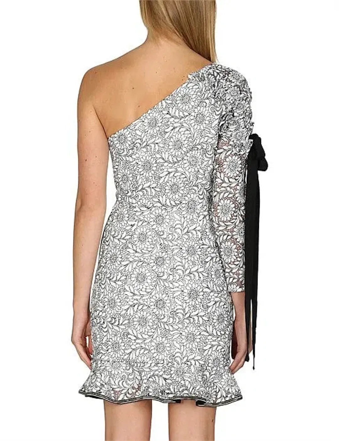 Rebecca Vallance Sophia One Shoulder Dress White Floral Size 8 for rent on The Volte - main image
