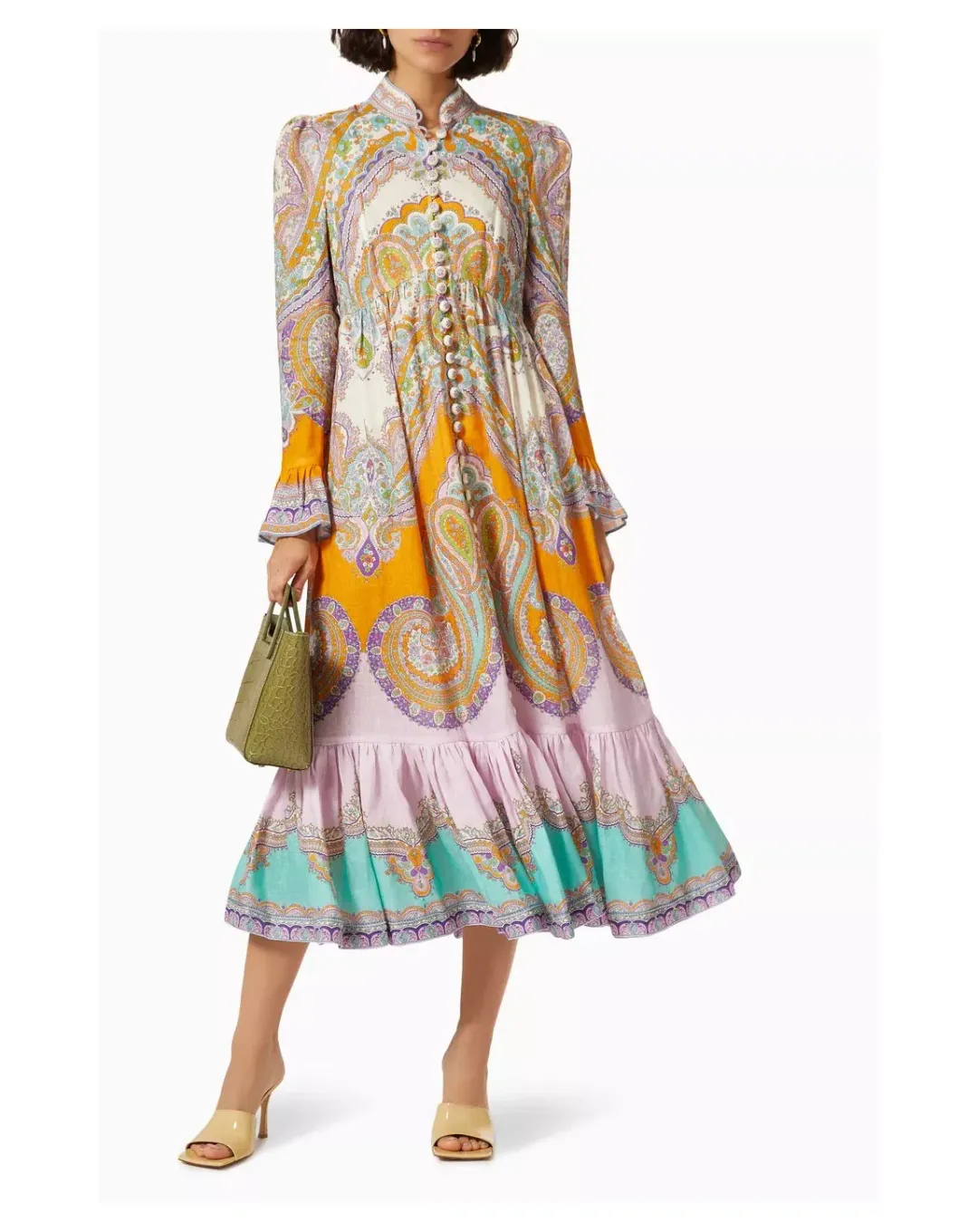 Zimmermann Lola Paisley Midi Dress in Daisy Paisley Size 1 / AU 10 for rent on The Volte - main image