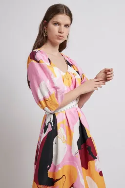Aje Psychedelia Smock Dress Midi Dress Print Size 6 for rent on The Volte - image 3