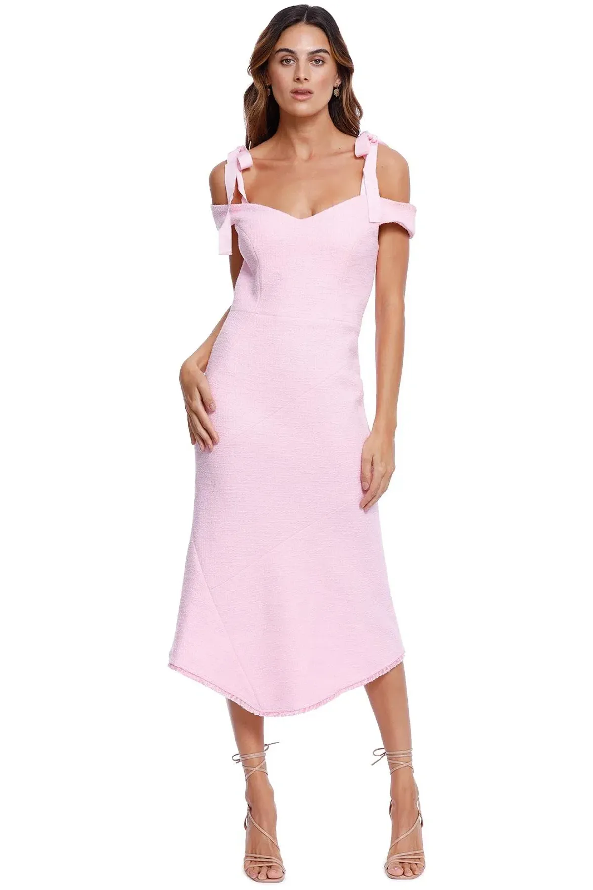 Rebecca Vallance Garance Midi Dress Pink Size 10 for rent on The Volte - main image