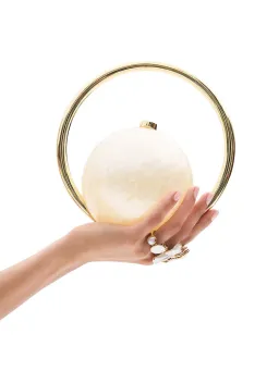 CULT GAIA Mina Top Handle Bag Pearl/Gold for rent on The Volte - image 1