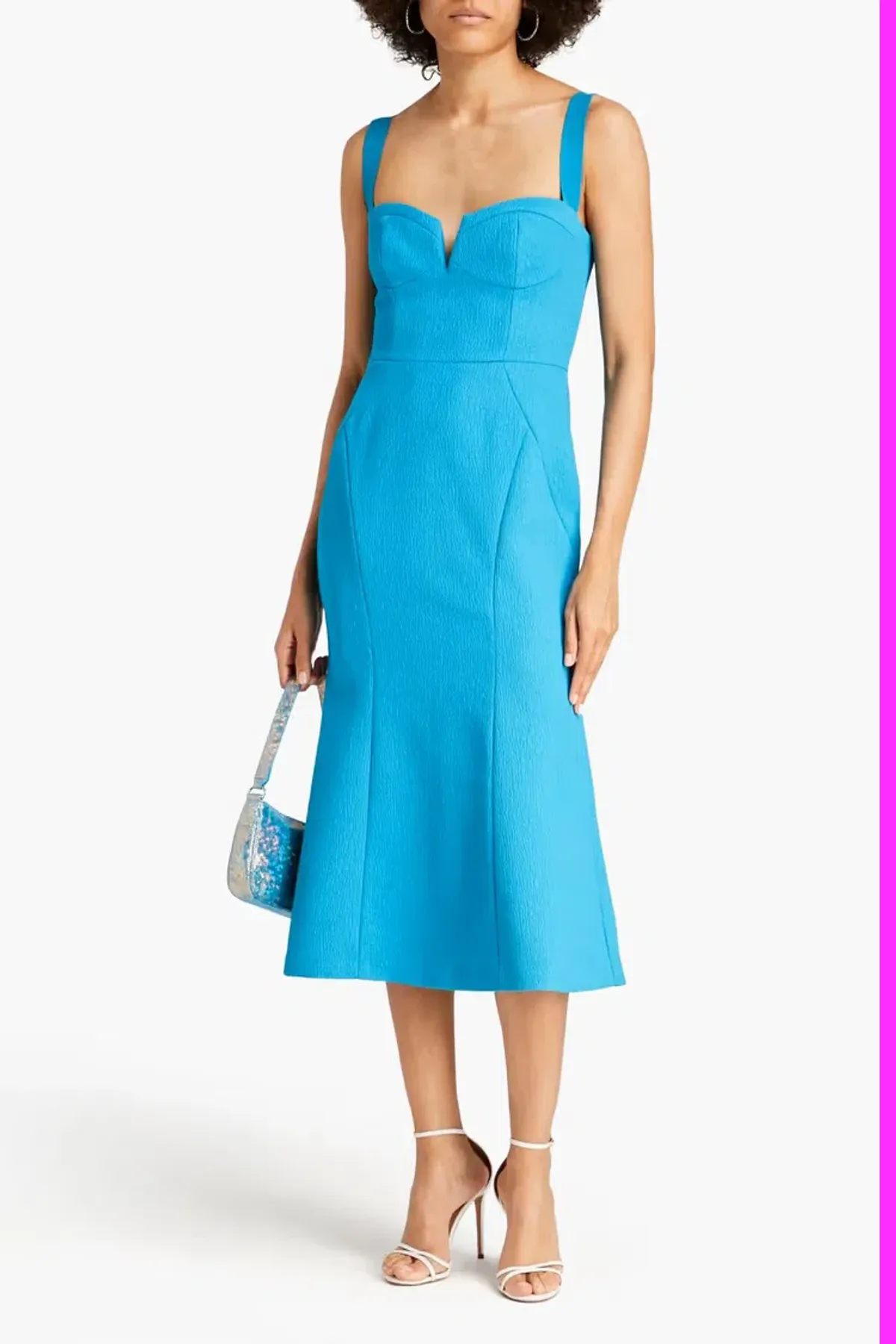 Rebecca Vallance Calla Midi Dress Blue Size 8 for rent on The Volte - main image