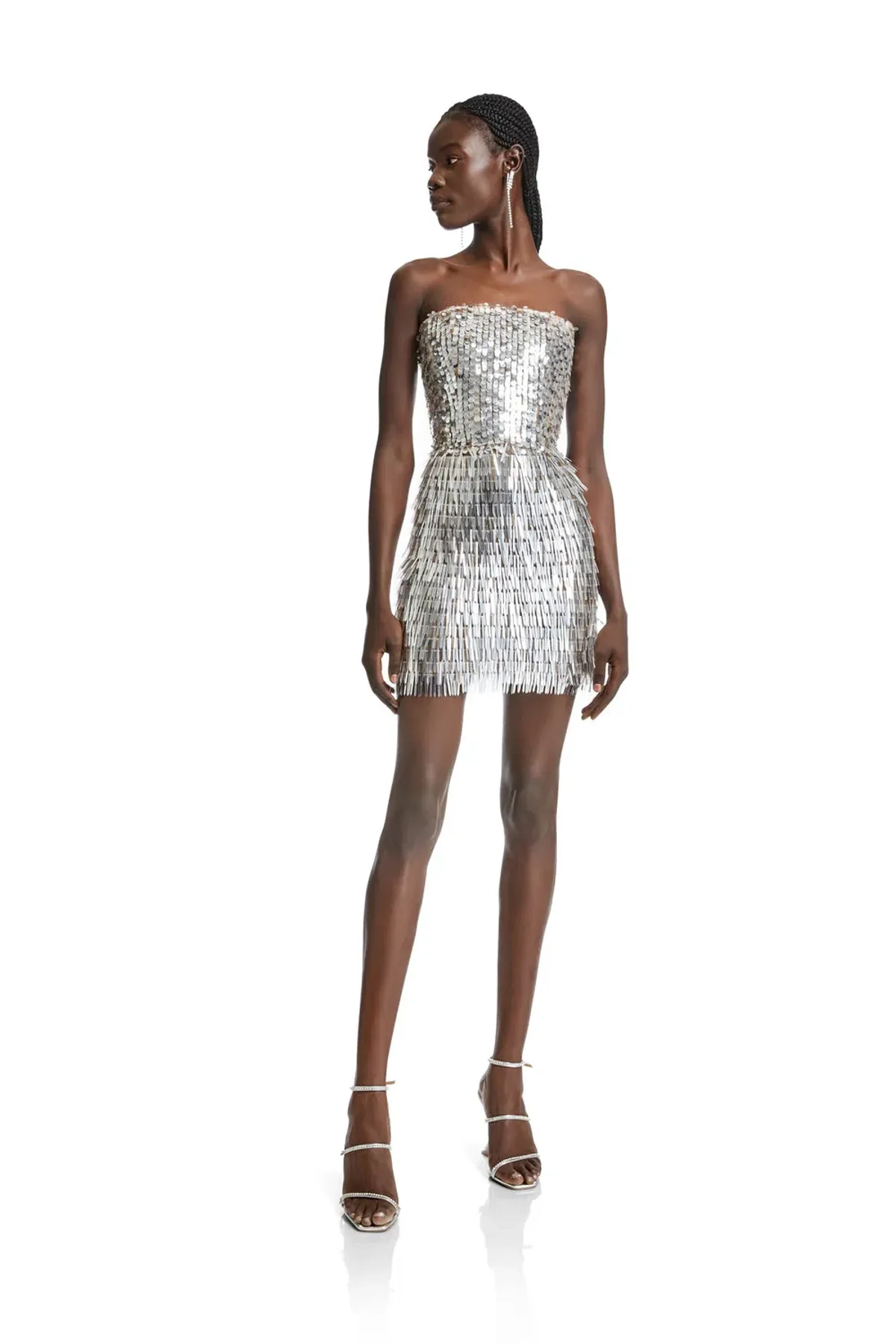 Kyha Chosen Young Hearts Mini Dress Silver  Size 4 for rent on The Volte - main image