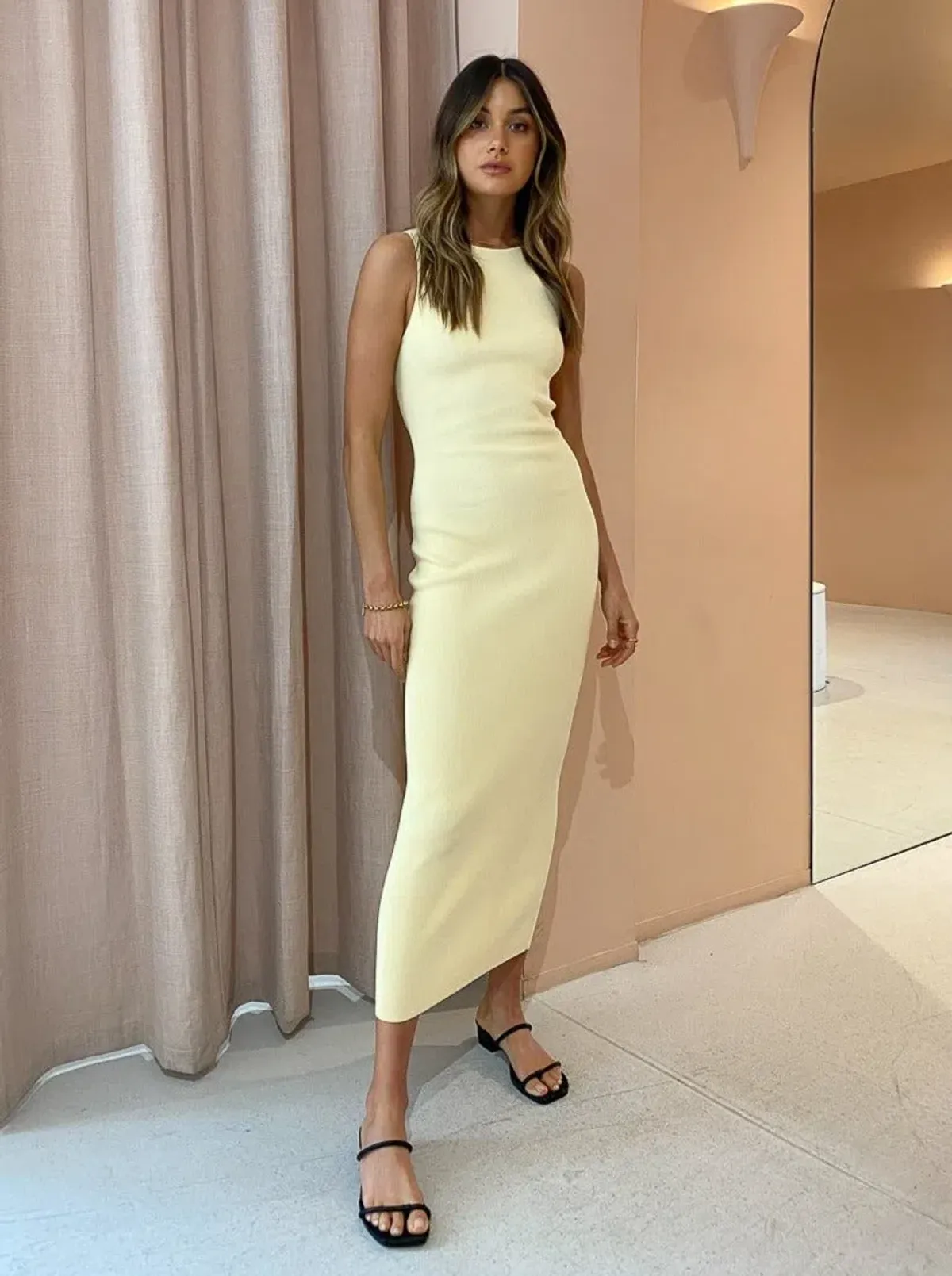 Bec & Bridge Sorbet Summer Midi Dress Yellow Size 8 / S for rent on The Volte - main image