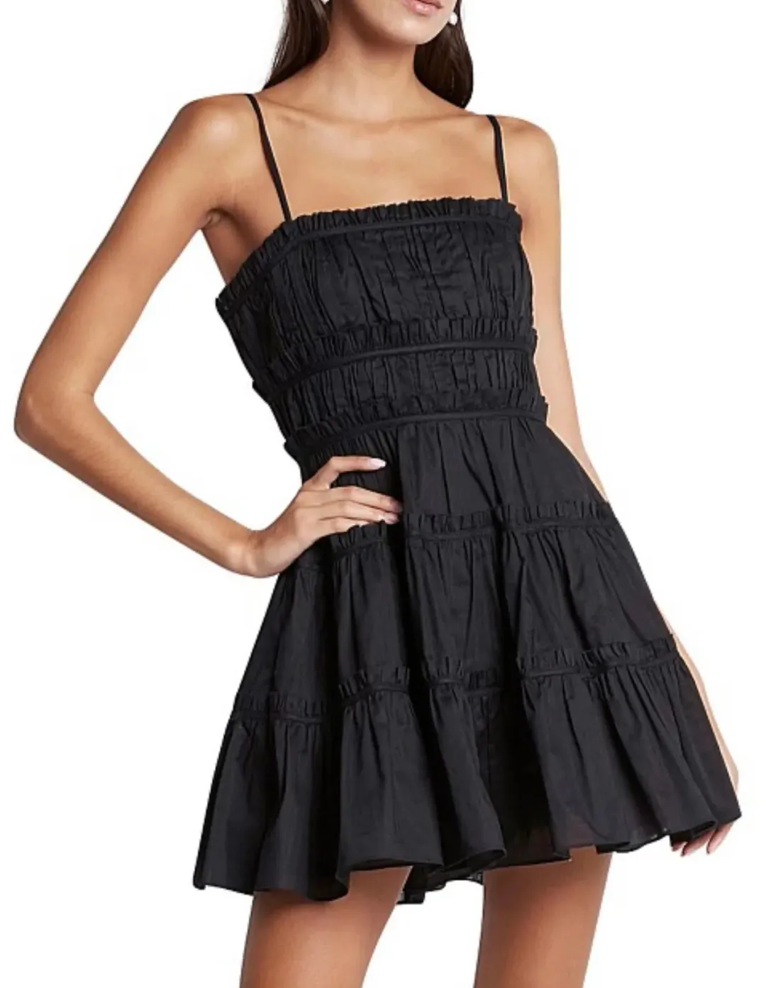 Aje Breathless Mini Dress Black Size 4 / XXS for rent on The Volte - main image