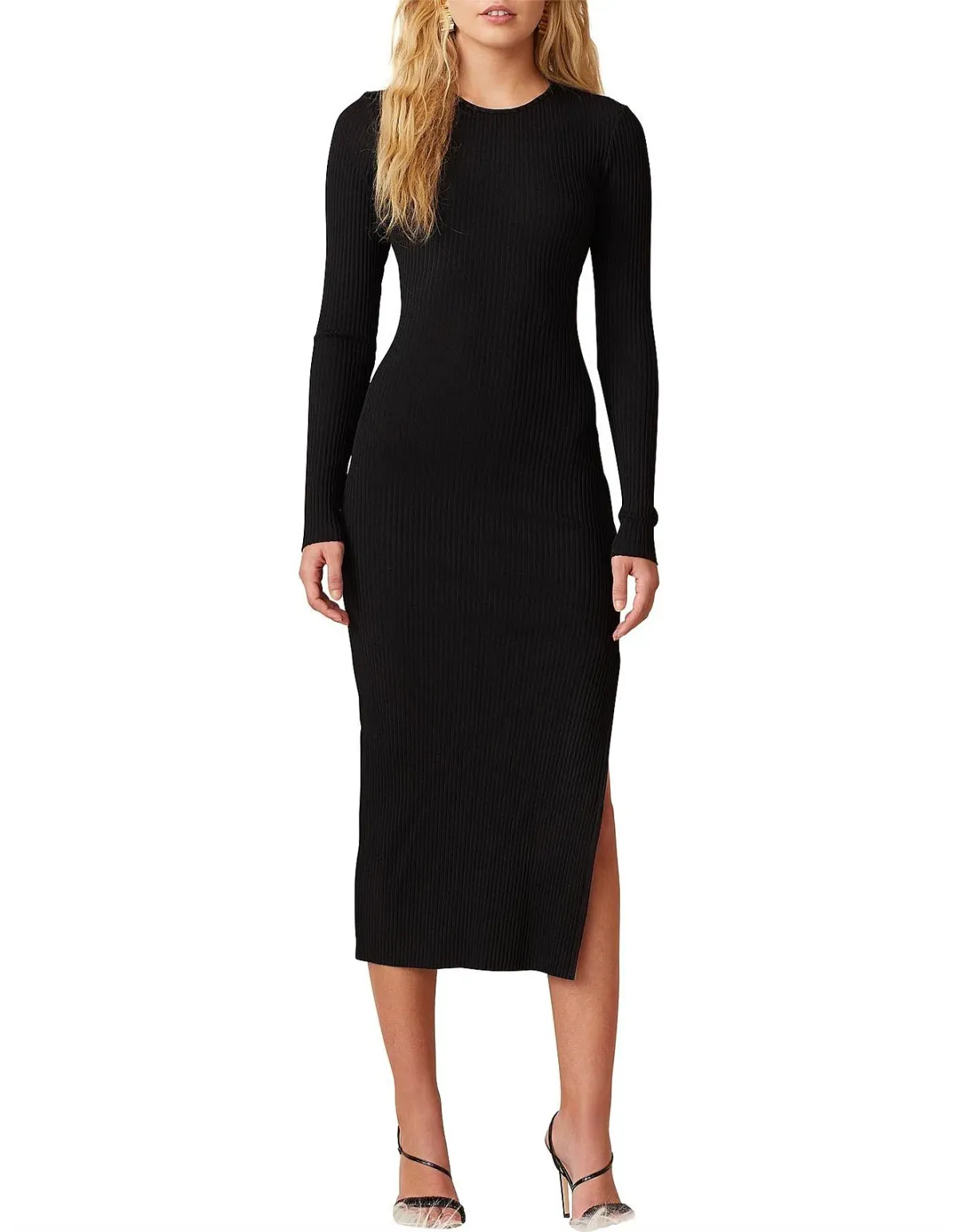 Bec & Bridge Danika Black long Sleeve Midi Dress Size 12 for rent on The Volte - main image