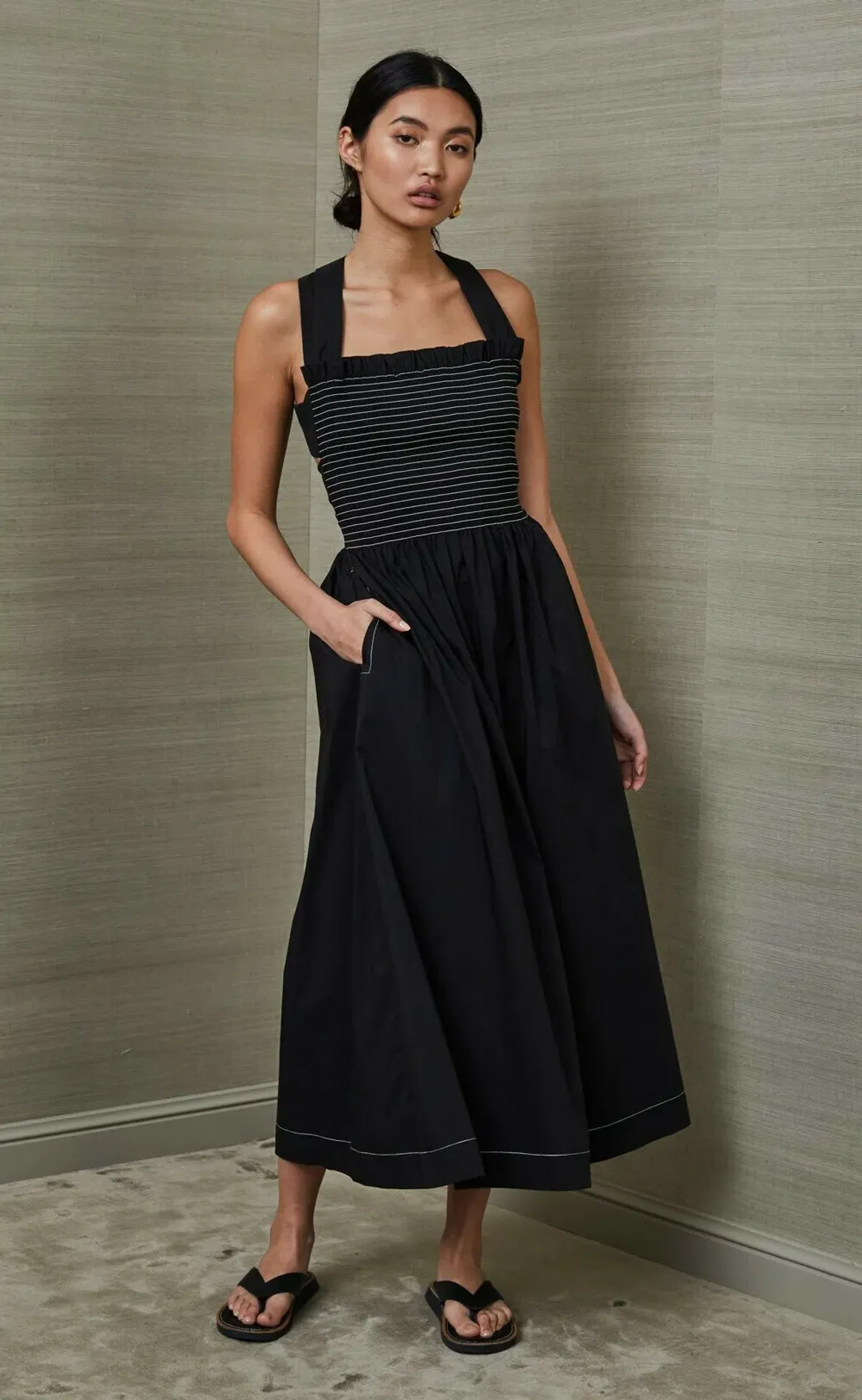 Bec & Bridge Nikolina Midi Dress Black Size 10  for rent on The Volte - main image