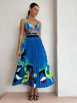 Manning Cartell Curtain Of The Moon Bralette and Skirt Set Mutli Size 8 for rent on The Volte - image 1