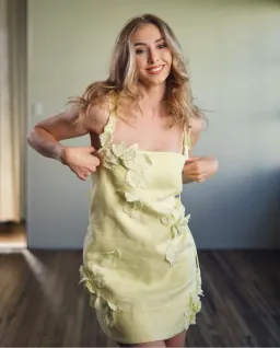 Zimmermann High Tide Lift Off Flower Mini Dress Lemon Yellow Size 1 / Au 10 for rent on The Volte - image 2