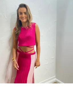 Andean Collective Lara Tie Top and Loretta Tie Skirt Set Pink Size 8 for rent on The Volte - image 2