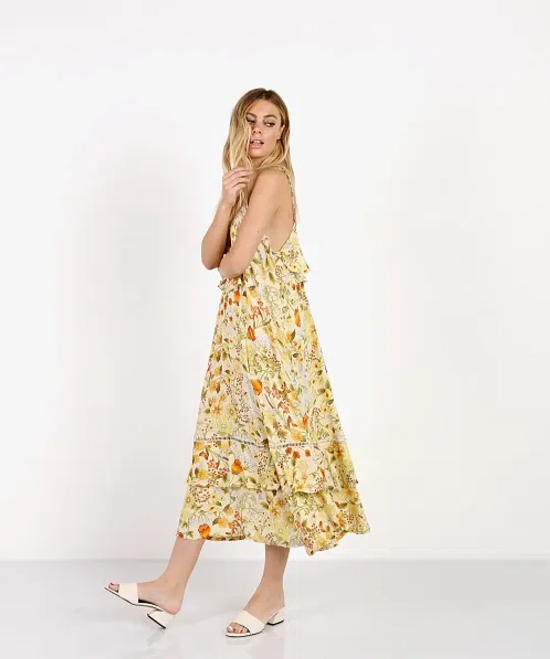 Spell & the Gypsy Sayulita Frill Maxi Dress Sunflower Print Size 12 for rent on The Volte - main image