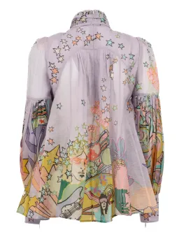 Zimmermann Concert Necktie Blouse Print Size 1/Au 10 for rent on The Volte - image 3