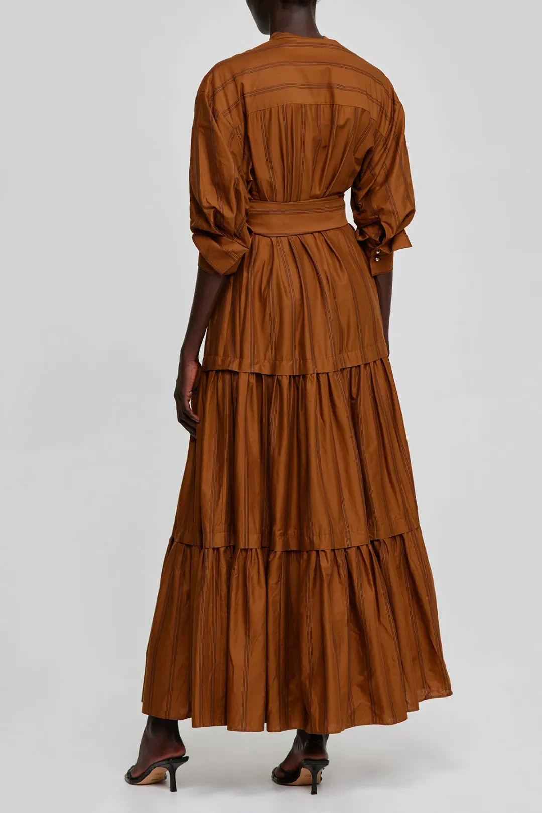 Acler Hugh Maxi Dress Dijon Stripe Size 6  for rent on The Volte - main image