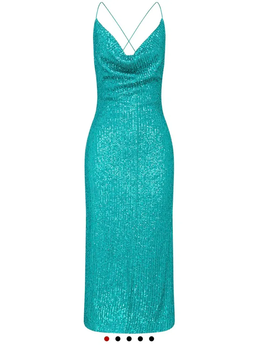 Rebecca Vallance Missing Hours Midi Dress Turquoise Size 8 for rent on The Volte - main image