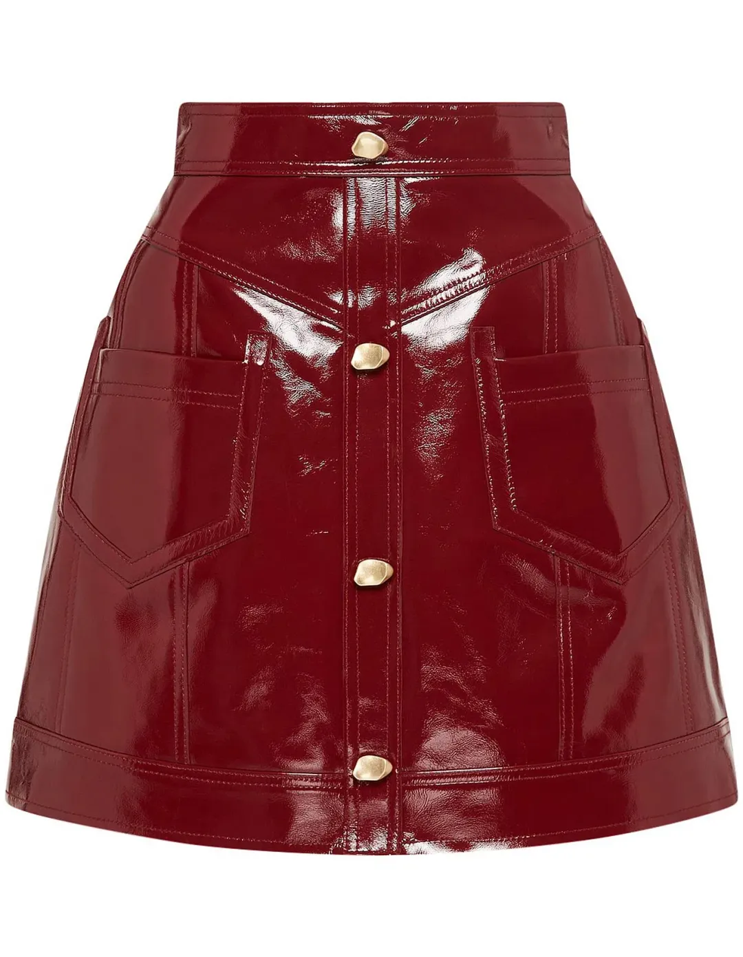 Aje Promenade Leather Pocket Skirt Russet Brown Size 10  for rent on The Volte - main image