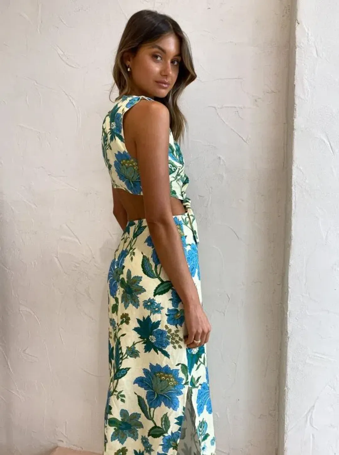 Sir the Label Alexandre Knot Dress Floral Size 8 for rent on The Volte - main image