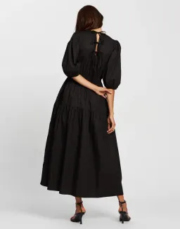 Aere Organic Cotton Poplin Midi Dress Black Size 8 for rent on The Volte - image 3