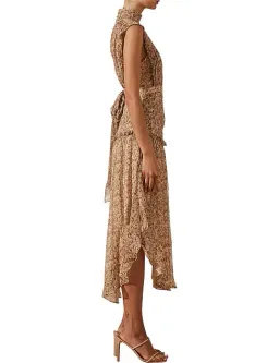 Shona Joy Ambar Sleeveless Open Back Chiffon Midi Dress Floral Size 8 for rent on The Volte - image 4