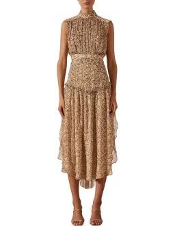 Shona Joy Ambar Sleeveless Open Back Chiffon Midi Dress Floral Size 8 for rent on The Volte - image 1