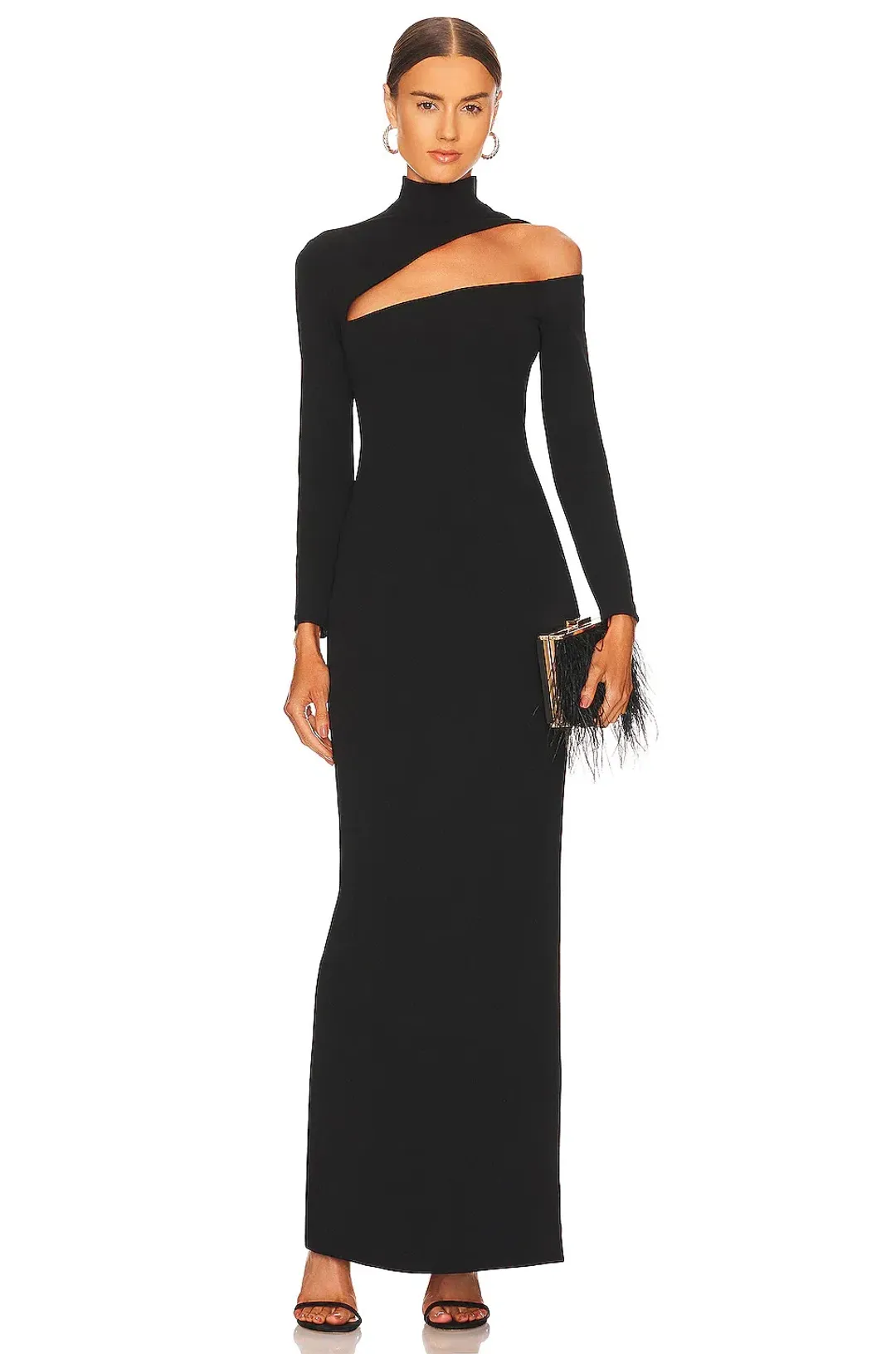 Solace London Ares Maxi Dress Black Size 10 for rent on The Volte - main image